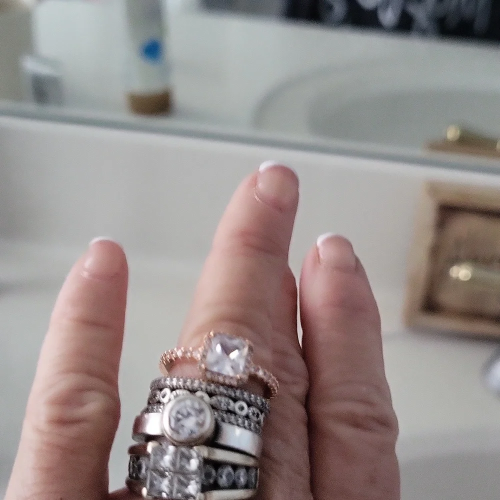 Pandora hp rose gold square swarsowski ring gold plated gorgeous new bagged… - Picture 5 of 5